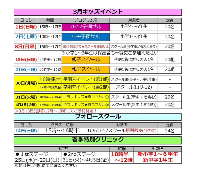 3月キッズイベント